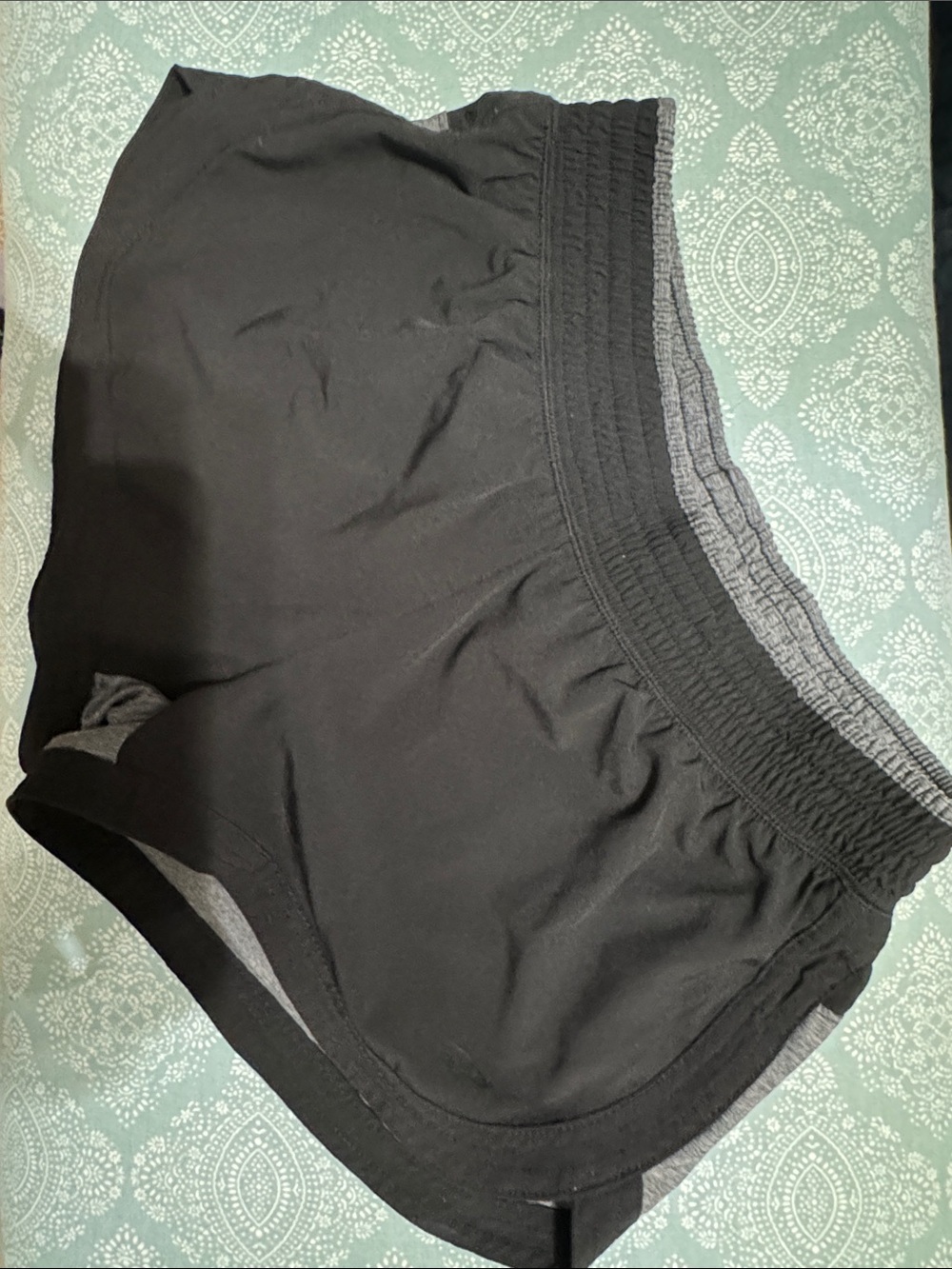 Champion Black Athletic Shorts with Gray Waistband